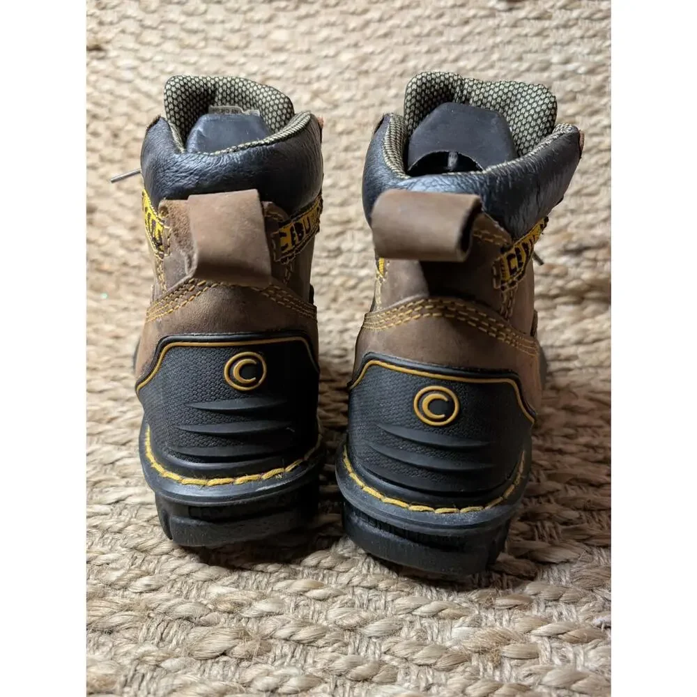 CEBU BORCE SHA CAFE Soft Toe Brown Leather Work Boots Size 6.5
